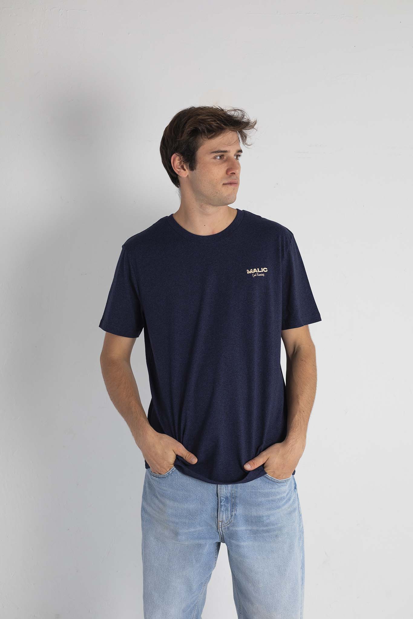 Camiseta COOL RUNNIN'S mellange marino