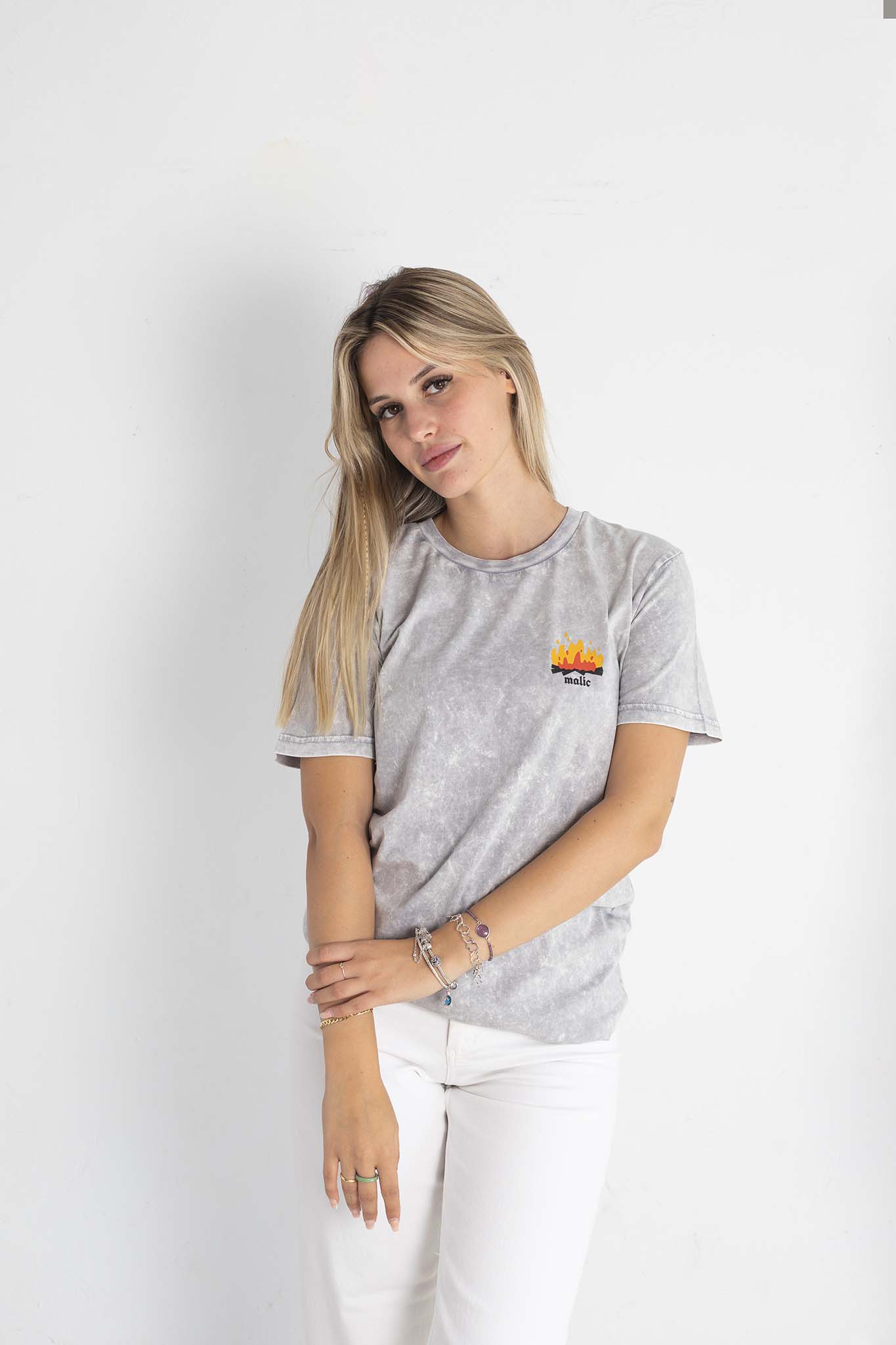 Camiseta DON'T PANIC gris vintage