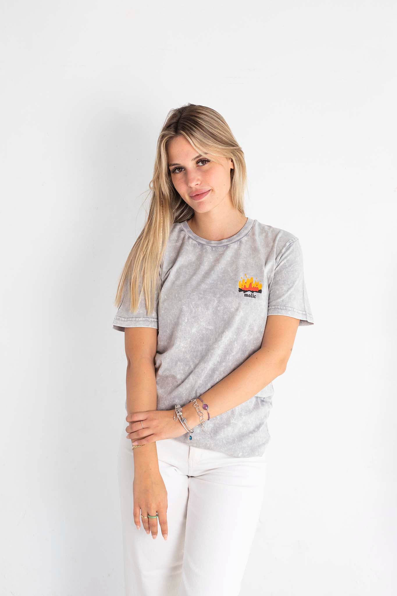 Camiseta DON'T PANIC gris vintage