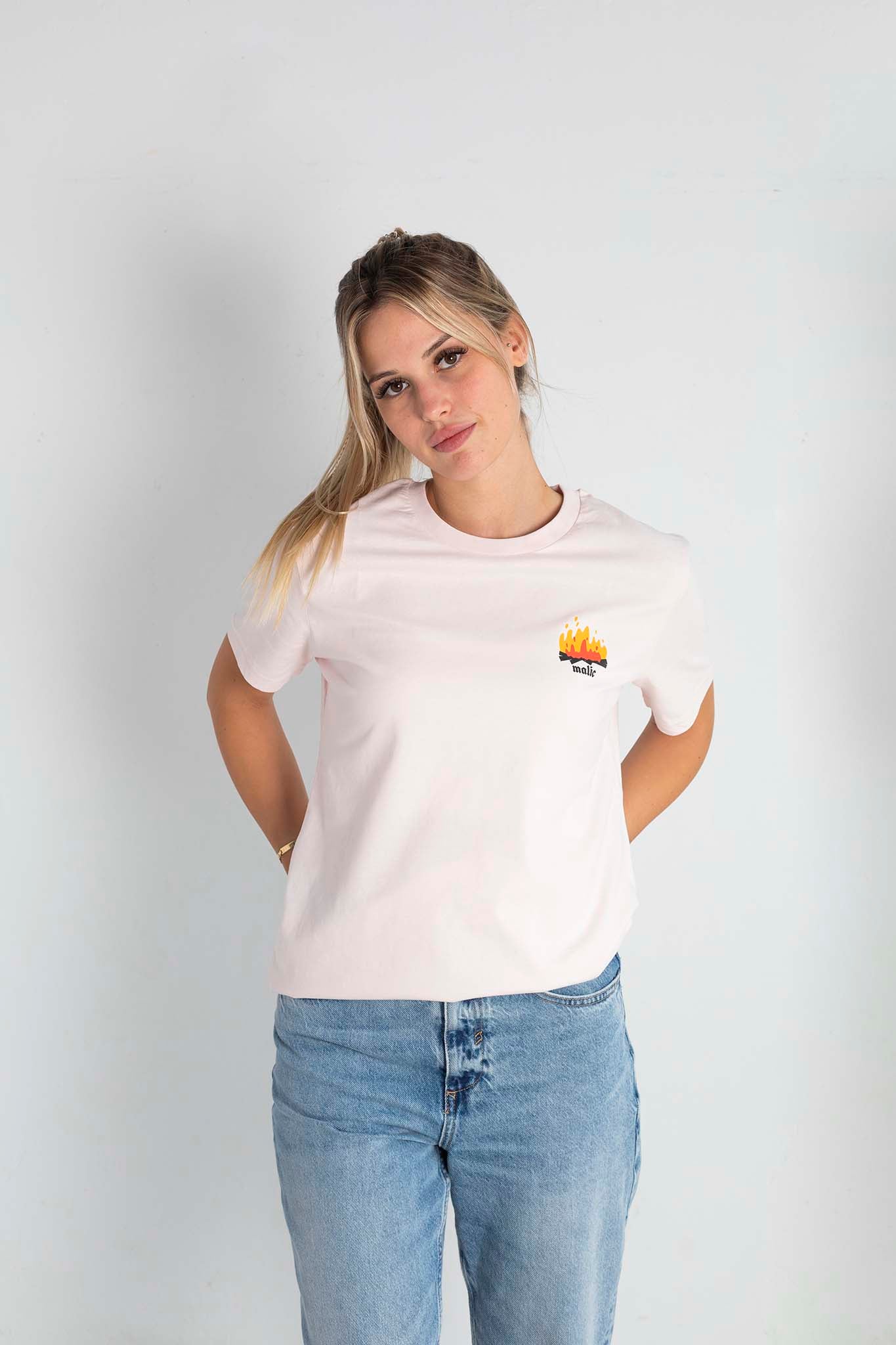 Camiseta DON'T PANIC rosa