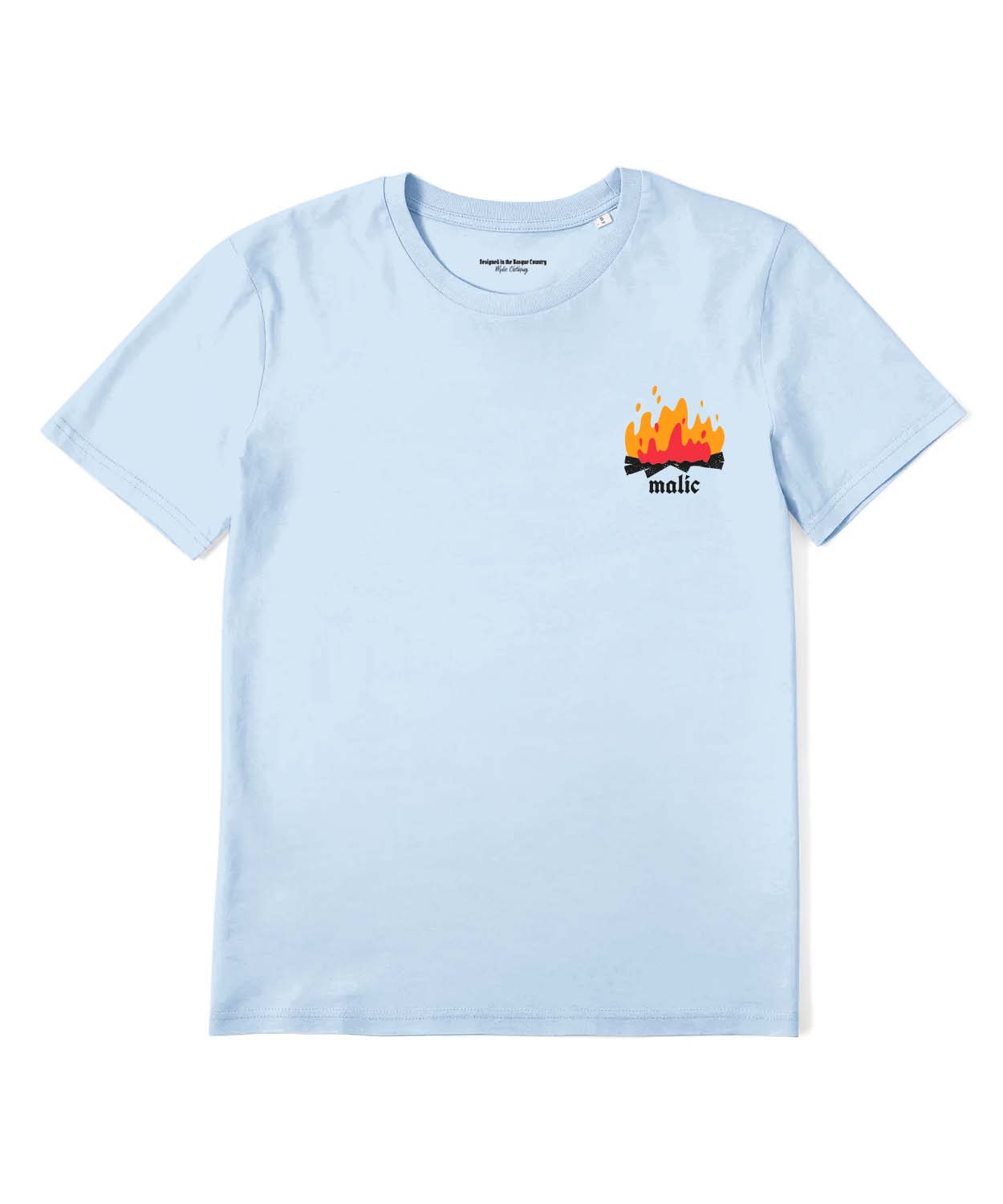 Camiseta DON'T PANIC azul cielo
