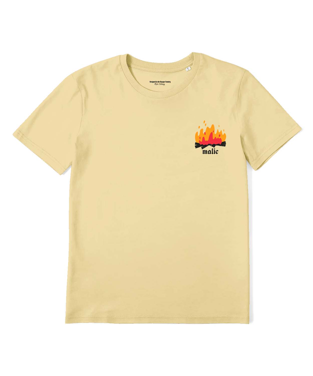 Camiseta DON'T PANIC amarillo mantequilla