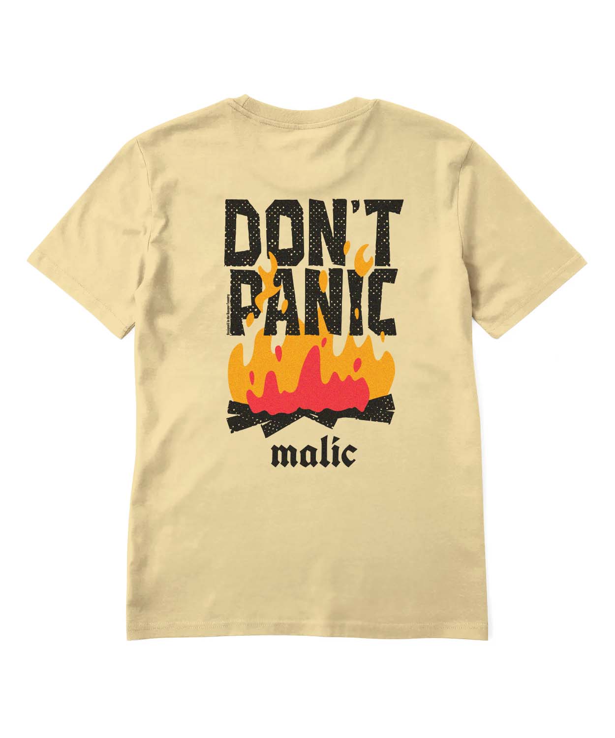 Camiseta DON'T PANIC amarillo mantequilla