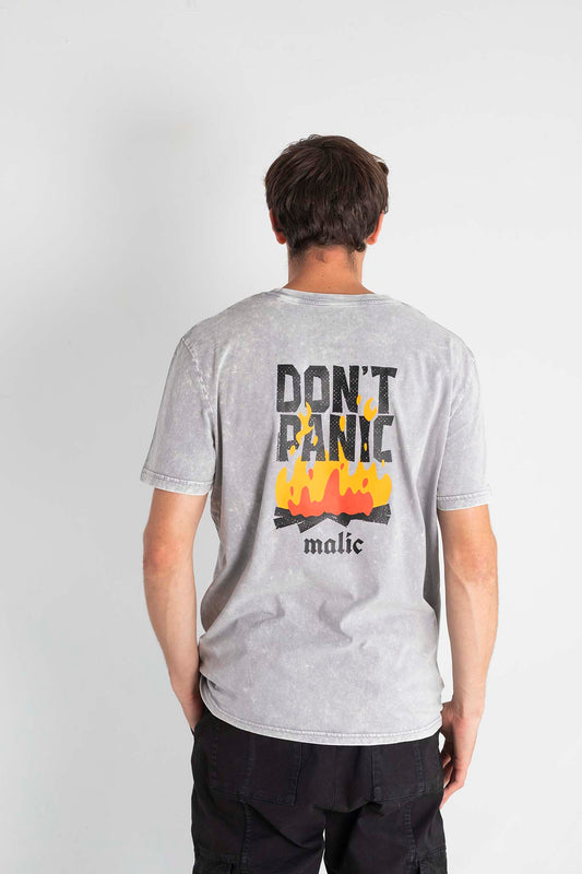 Camiseta DON'T PANIC gris vintage
