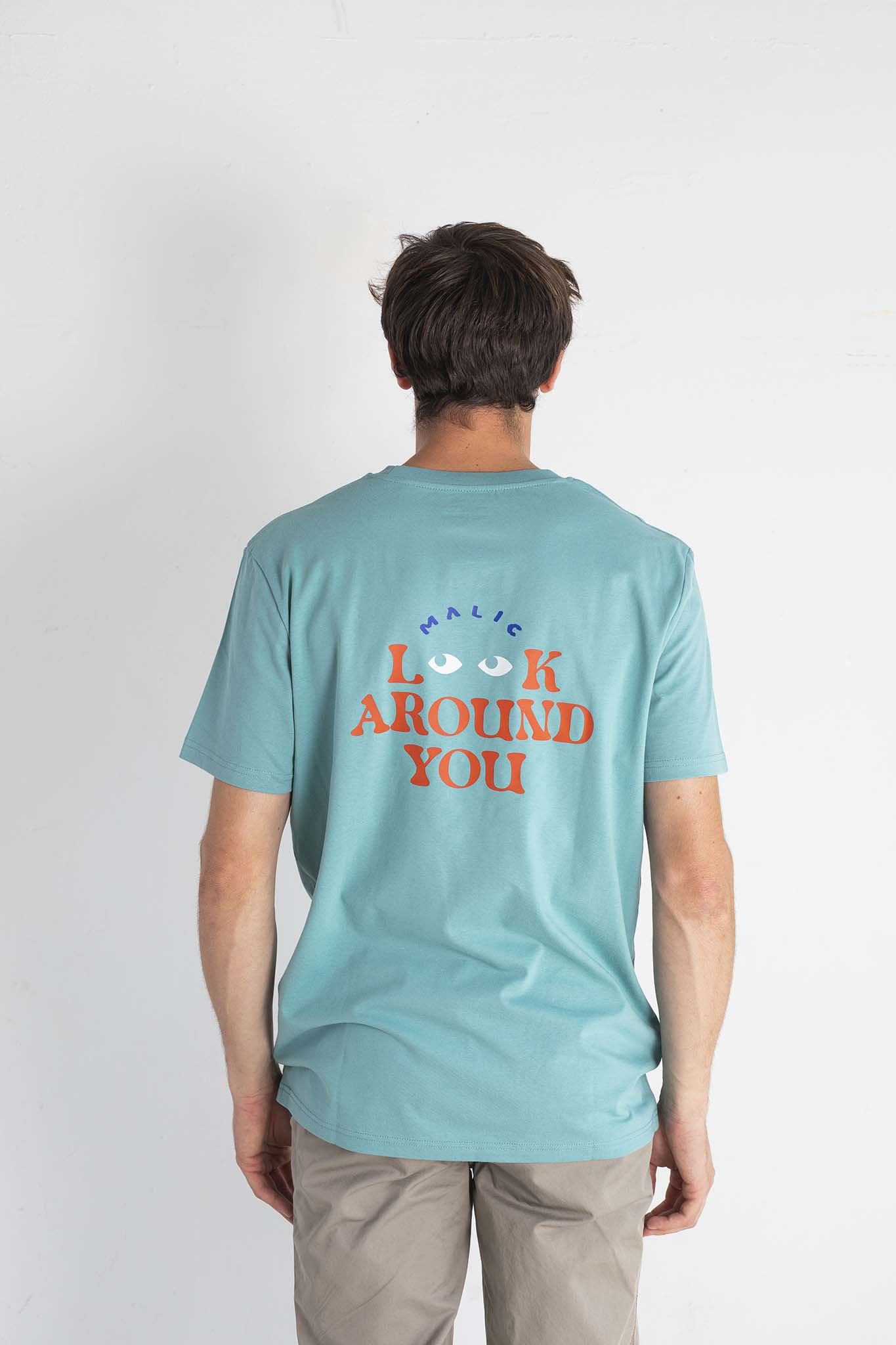 Camiseta LOOK AROUND turquesa